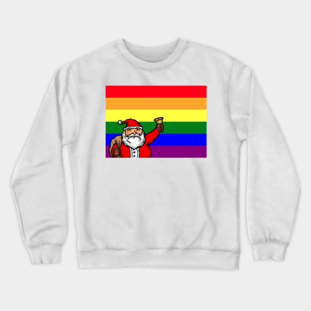 Gay Rainbow Santa Claus Crewneck Sweatshirt by Nalidsa